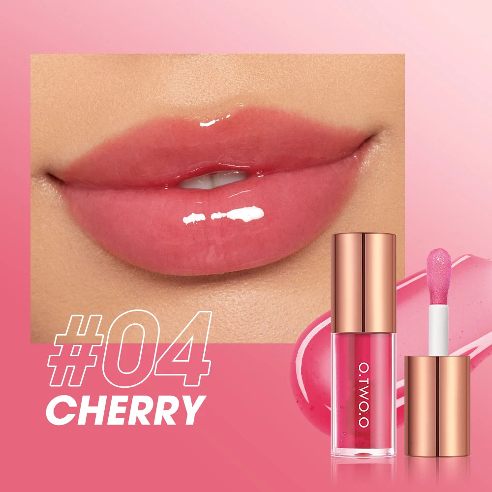 O.TWO.O Lip Oil Gloss – Moisturizing Lip Plumper, Non-Sticky Glossy Glitter Tint & Balm