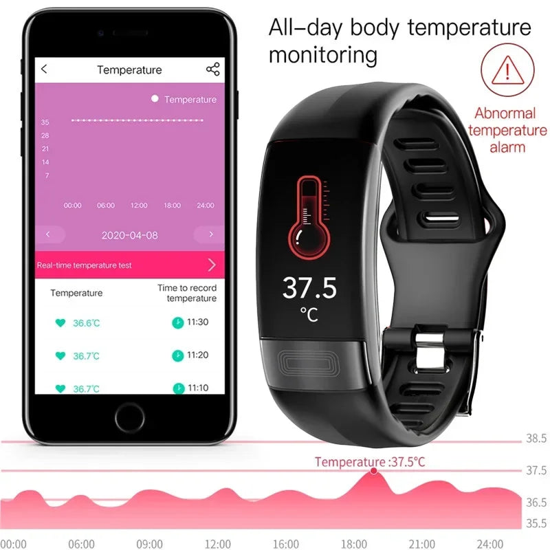 P11 Plus Smart Bracelet, EKG Smartwatch, Waterproof Activity Tracker, Heart Rate Monitor, Fitness Band for Men