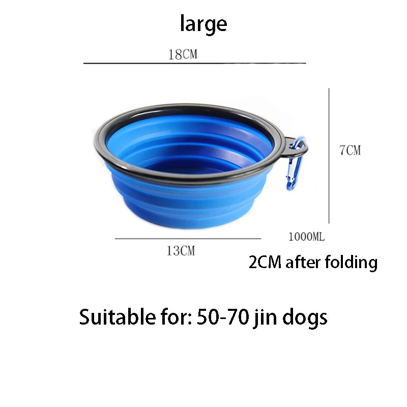 Collapsible Silicone Dog Bowl – Portable Folding Feeder for Outdoor Travel (350/1000ml)