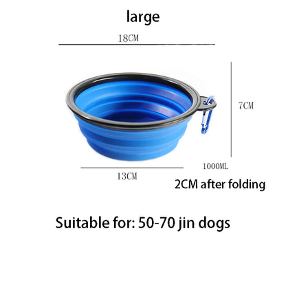 Collapsible Silicone Dog Bowl – Portable Folding Feeder for Outdoor Travel (350/1000ml)