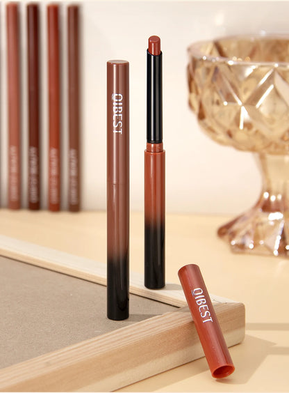 QIBEST 2PC Matte Velvet Lipstick & Lipliner Set - Long Lasting Red Lip Contour Pencil
