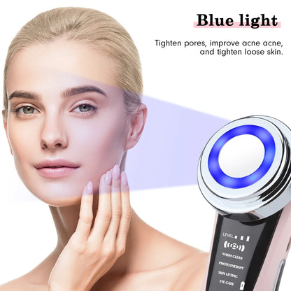 EMS Facial Massager - LED Light Therapy & Sonic Ion Vibration for Skin Tightening & Anti-Wrinkle