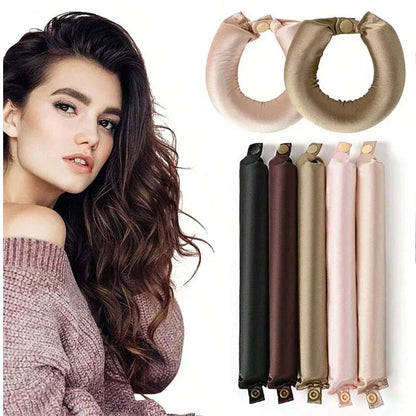 Heatless Satin Curling Rod Headband No-Heat Silk Curls Lazy Hair Rollers Soft Sleep-in Styling Tool