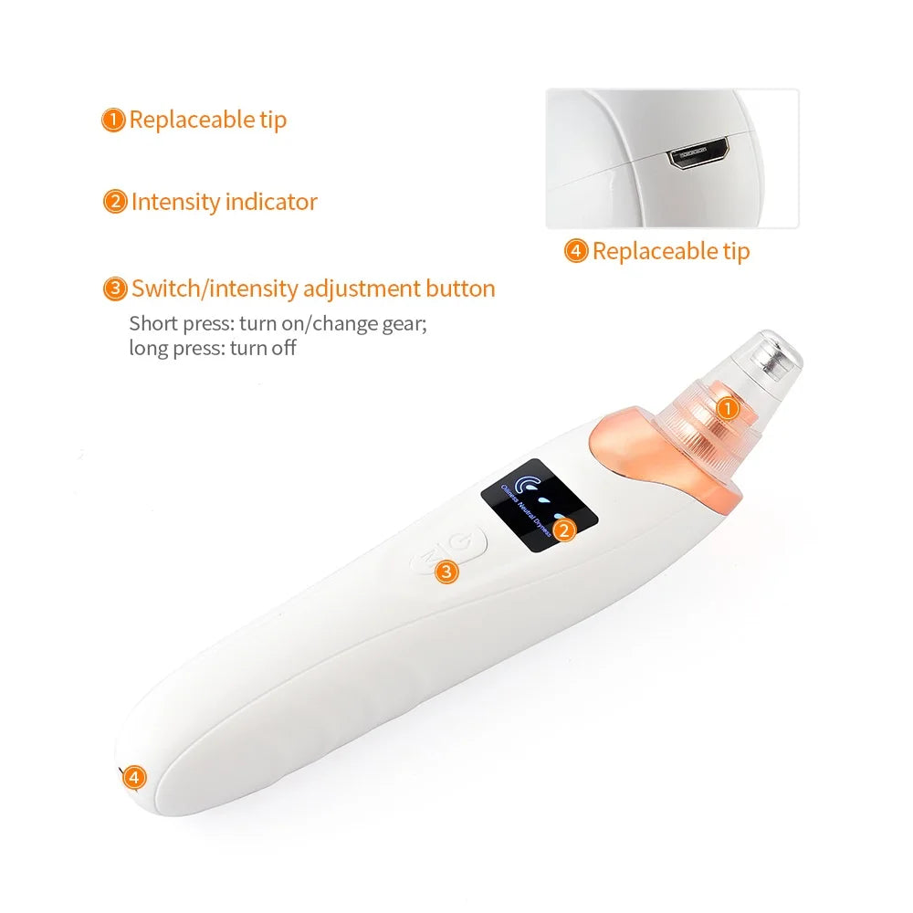 Vacuum Nose Blackhead Remover Facial Suction Cleaner Pimple & Dead Skin Extractor