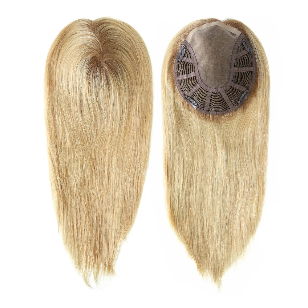 Alwayshair 14"-16" Straight Human Hair Clip-in Topper for Women 120% Density