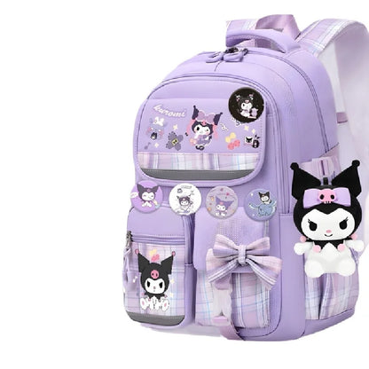 Yuguigou Kulomi Large Capacity Backpack for Elementary Girls - Spine Protection Design