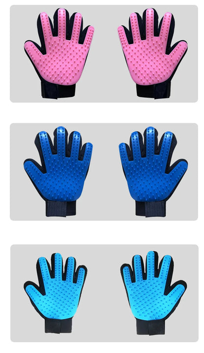 Cat Hair Removal Gloves Rubber Pet Grooming Massage Brush Effective for Dogs & Cats 6 Colors