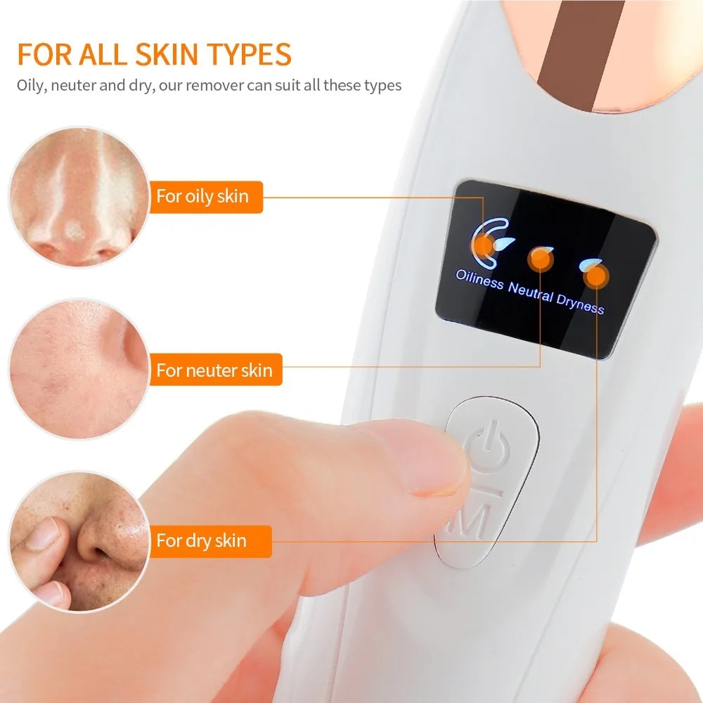 Vacuum Nose Blackhead Remover Facial Suction Cleaner Pimple & Dead Skin Extractor