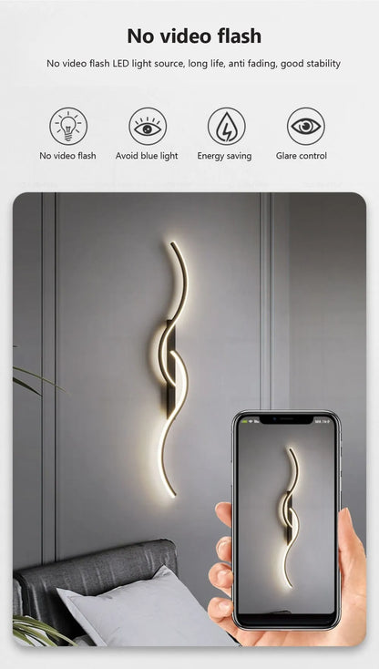 Modern LED Wall Lamp - Minimalist Bedside & Living Room Strip Sconce Indoor Lighting Fixture
