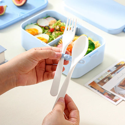 2-Layer Bento Box with Handle, Large Capacity Leak-Proof Lunch Box for Kids, Microwave Safe