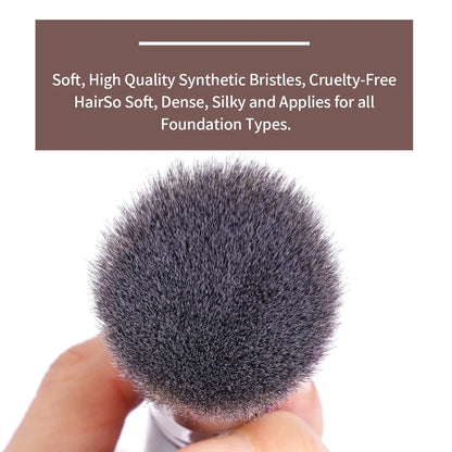 MAANGE 2PCS Flat Angled Kabuki Foundation Brush Set - Soft Bristles for Liquid & Powder Makeup