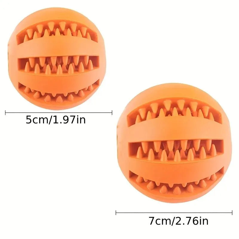 Dog Toy Ball Nontoxic Bite-Resistant Chew Ball for Dogs & Puppies Food Treat Feeder & Tooth Cleaning