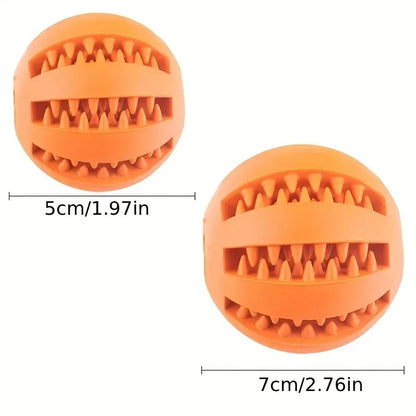 Dog Toy Ball Nontoxic Bite-Resistant Chew Ball for Dogs & Puppies Food Treat Feeder & Tooth Cleaning