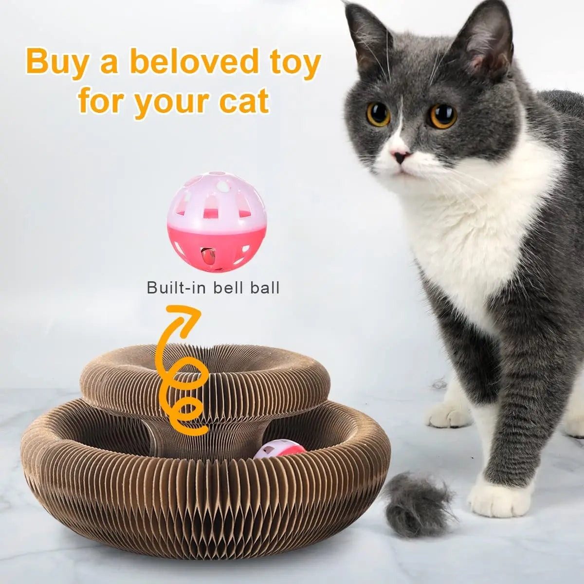 Magic Cat Scratch Board with Ball & Corrugated Climbing Toy for Cats