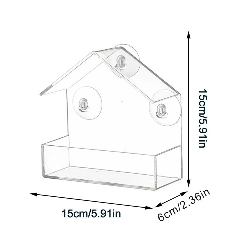 Window Bird Feeder with Reusable Tray & Waterproof Squirrel Food Container