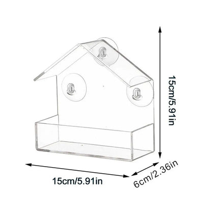 Window Bird Feeder with Reusable Tray & Waterproof Squirrel Food Container