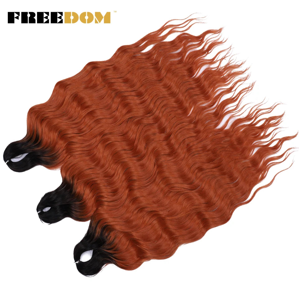 FREEDOM Synthetic Braiding Hair Extensions - 24" Deep Wavy Curly Ombre Rainbow Twist Crochet Hair