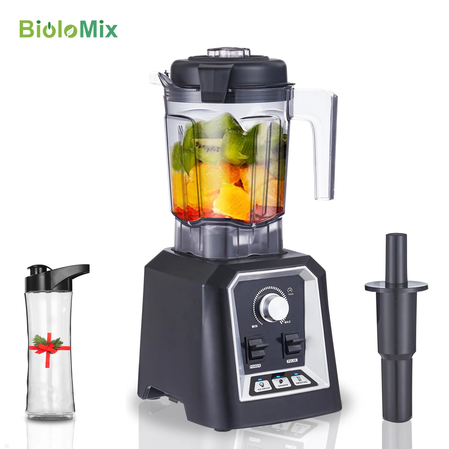 BioloMix Automatic Smoothie Blender 2L, BPA Free, Food Mixer & Ice Crusher