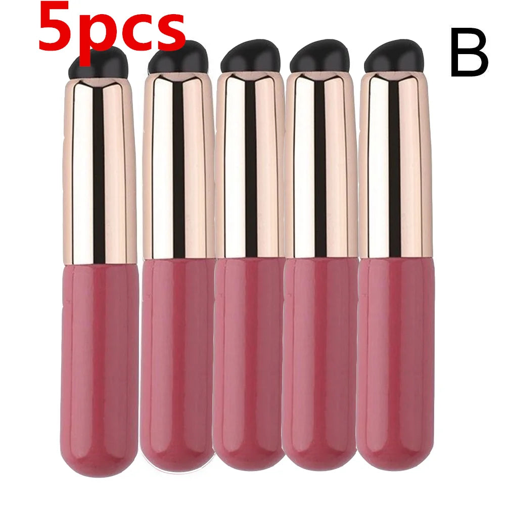 Silicone Lip Brush with Cover - Soft Round Head Concealer & Lipstick Makeup Brush