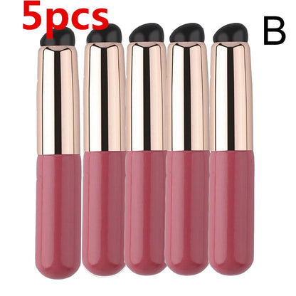 Silicone Lip Brush with Cover - Soft Round Head Concealer & Lipstick Makeup Brush