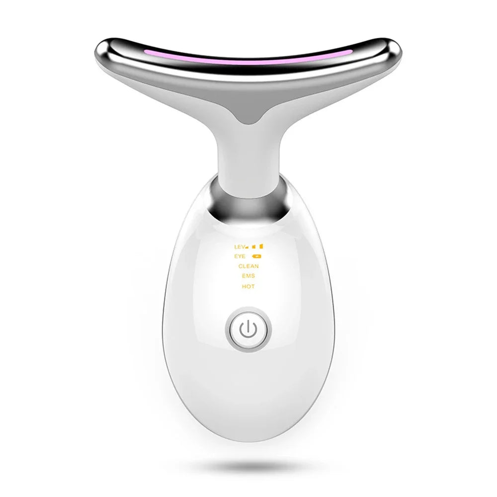 Face & Neck Lift Beauty Device - EMS Facial Massager with LED Light Therapy for Skin Tightening & Anti-Wrinkle