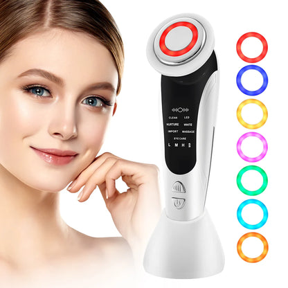 EMS Facial Massager - LED Light Therapy & Sonic Ion Vibration for Skin Tightening & Anti-Wrinkle