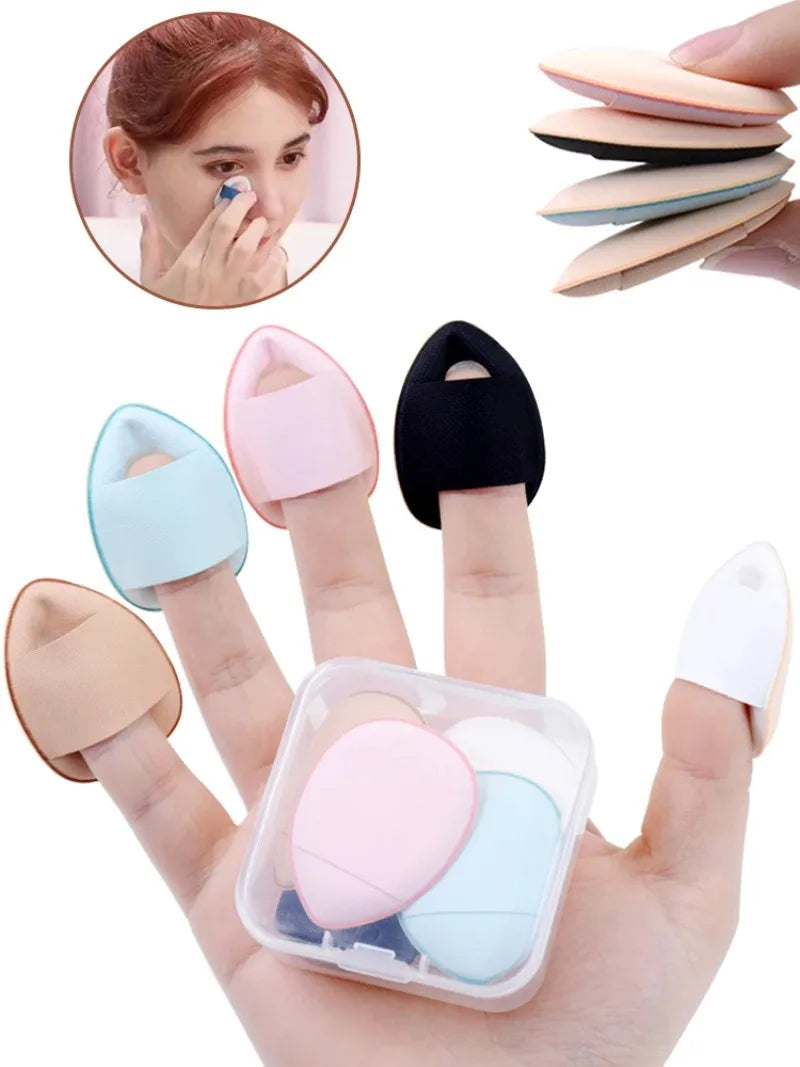 5/10Pcs Mini Finger Puff – Air Cushion Powder Sponge for Foundation & BB Cream Application