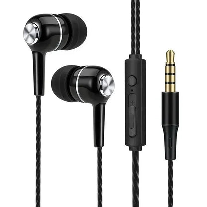 3.5mm Wired Earphones with Microphone - Bass HiFi Stereo In-Ear Headset for Phones