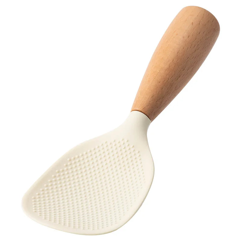 Silicone Spatula with Wooden Handle, Heat-Resistant Non-Stick Cooking Spoon for Kitchen