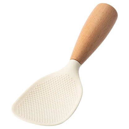 Silicone Spatula with Wooden Handle, Heat-Resistant Non-Stick Cooking Spoon for Kitchen