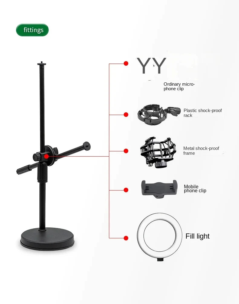 Overhead Tripod with Ring Light - Tabletop Stand & Mobile Phone Holder for Nail Art Photography