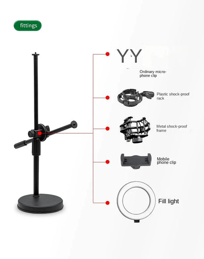 Overhead Tripod with Ring Light - Tabletop Stand & Mobile Phone Holder for Nail Art Photography