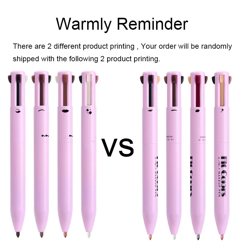 4-in-1 Multi-Functional Lip Liner, Eyeliner & Eyebrow Pencil Set - 4 Colors