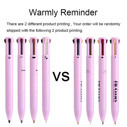 4-in-1 Multi-Functional Lip Liner, Eyeliner & Eyebrow Pencil Set - 4 Colors