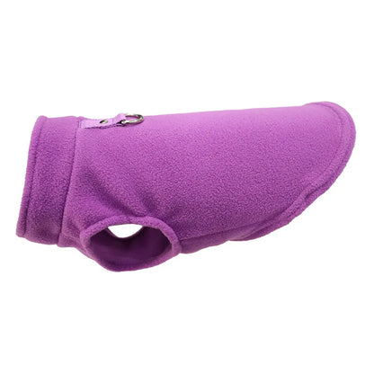 Warm Fleece Dog Jacket with D-Ring – Vest for Small Dogs & Cats, French Bulldog & Chihuahua Coat