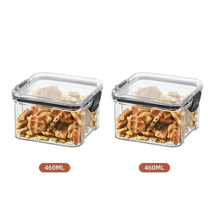 Stackable Plastic Food Storage Containers Set 460-1800ml for Grains, Tea & Snacks