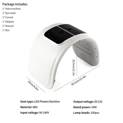 foreverlily LED Face Mask PDT Machine - 7-Color Photon Skin Rejuvenation & Nano Spray for Face & Body