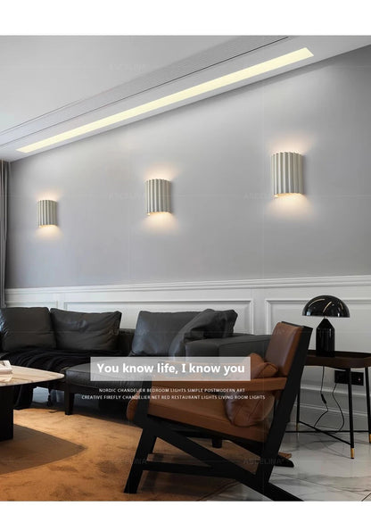Macaron LED Wall Lamp - Resin Luxury Sconce for Living Room, Bedside & Hallway Decor
