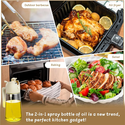 16oz/470ML Glass Oil Dispenser with Automatic Flip Lid