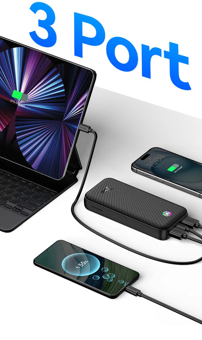 Rocoren 22.5W 20000mAh Power Bank, QC PD 3.0 35W Fast Charge Portable External Battery for iPhone 16, Xiaomi
