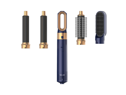 5-in-1 Low Noise Hair Styler - Professional Hair Curling, Straightening, Drying Hot Air Brushes, 1000W