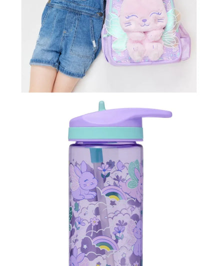 Genuine Australian Smiggle Angel Rabbit School Supplies Set, Large Capacity Backpack & Water Cup for Kids