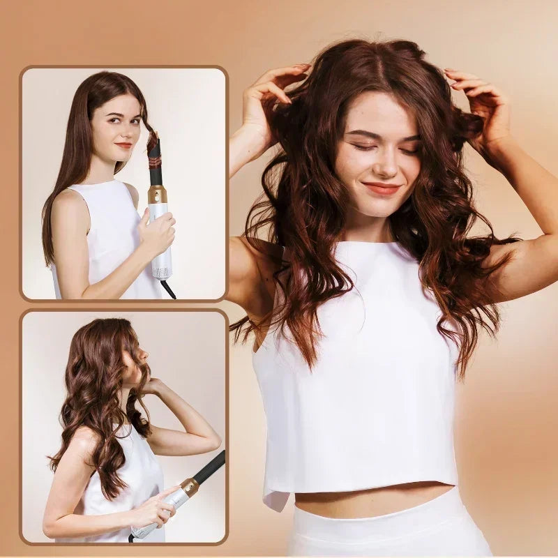 5-in-1 Low Noise Hair Styler - Professional Hair Curling, Straightening, Drying Hot Air Brushes, 1000W