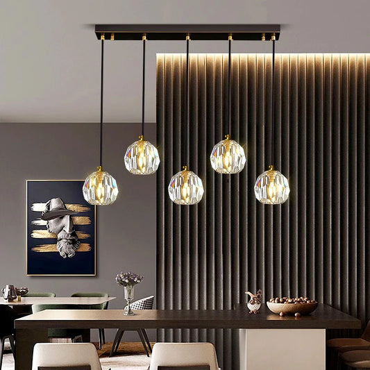 Modern Glass Pendant Lights, LED Ceiling Lamp & Hanging Chandelier for Dining Room