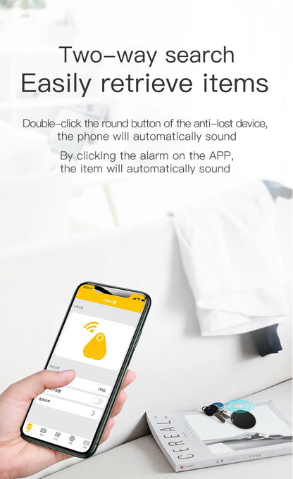 Mini GPS Locator Anti-Lost Smart Tag Bluetooth Keychain Tracker for Dog, Pet, Child, Wallet & Keys