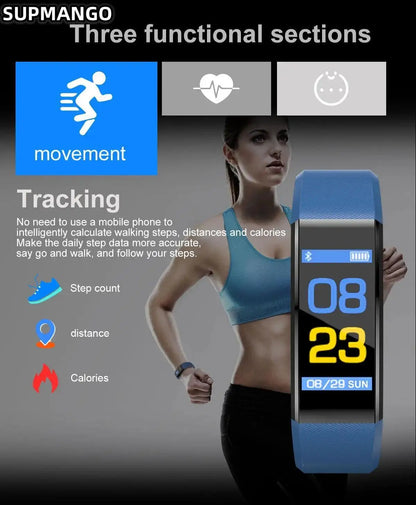 115Plus Sports Fitness Tracker Watch, Waterproof Smart Bracelet for Men and Women, Intelligent Activity Monitor