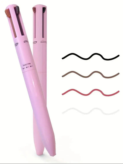 4-in-1 Multi-Functional Lip Liner, Eyeliner & Eyebrow Pencil Set - 4 Colors