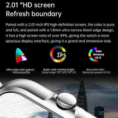 2025 2.01'' Smart Watch, Bluetooth Call, Music Player, Fitness Tracker, Sport Waterproof Watch for Men & Women, iPhone/Android