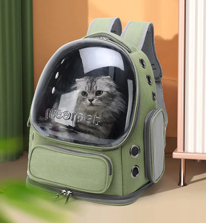 Transparent Pet Cat Carrier Backpack – Breathable Travel Bag for Cats & Small Dogs