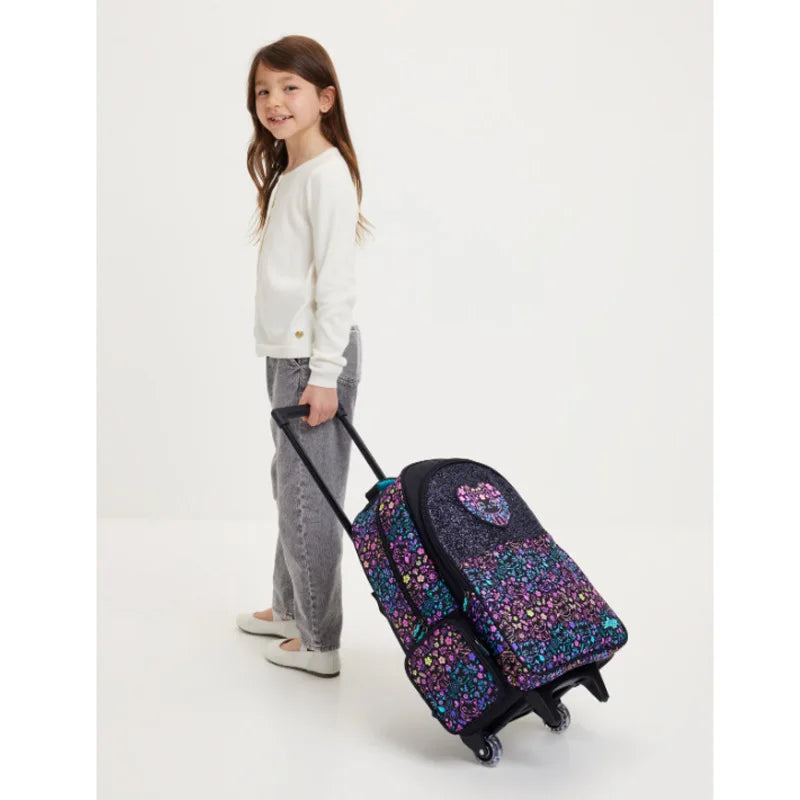 New Original Australia Smiggle Schoolbag for Girls with Black Cat Flower Lunch Bag & Pencil Case